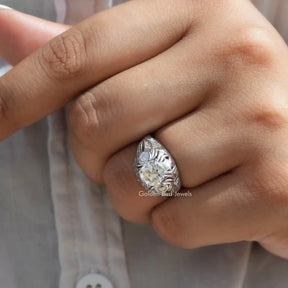 Old European Cut Round Moissanite Vintage Ring