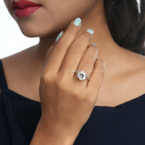 Old European Cut Round Moissanite Vintage Ring