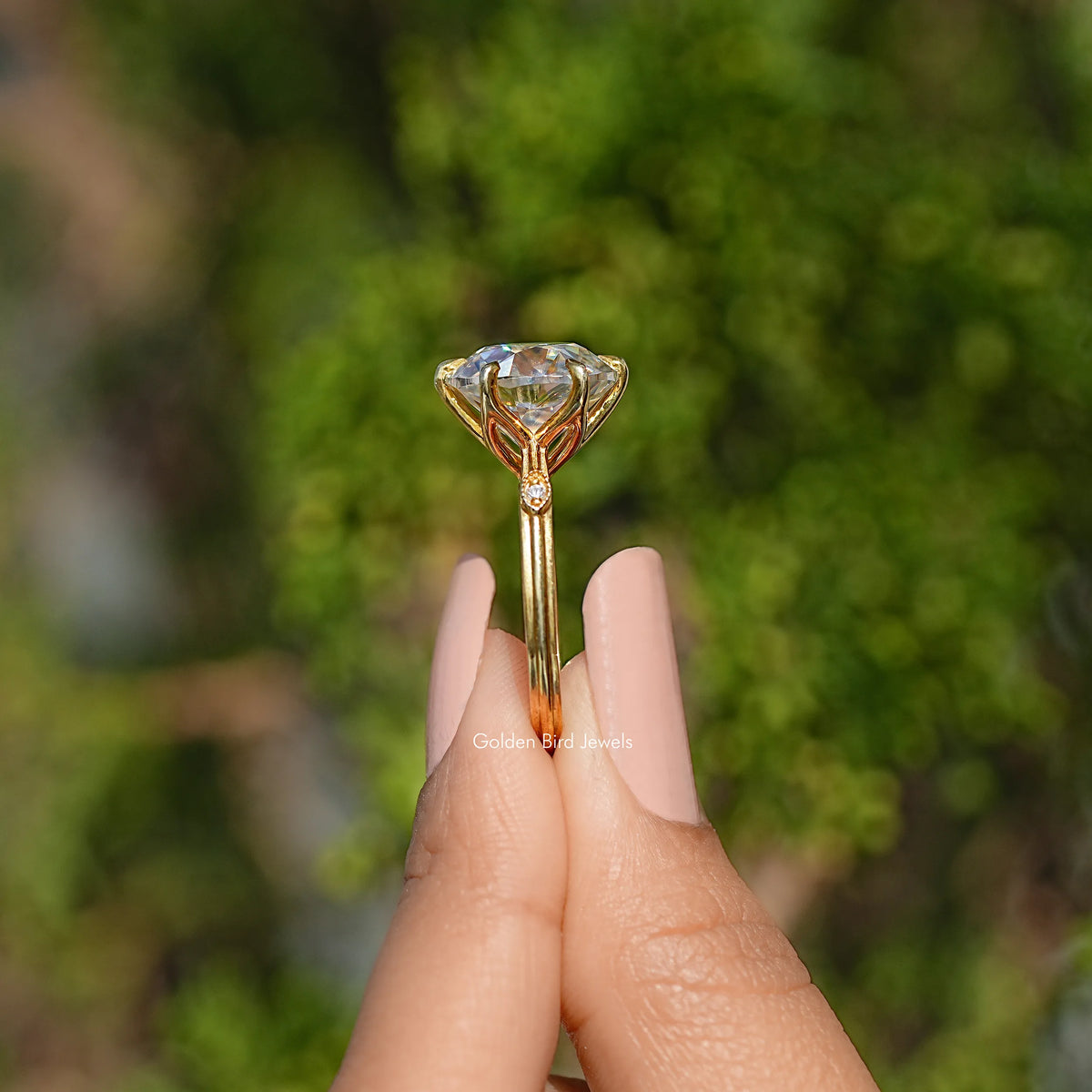 Old European Round Cut Moissanite Ring