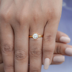 Bezel Set Old European Round Moissanite Ring