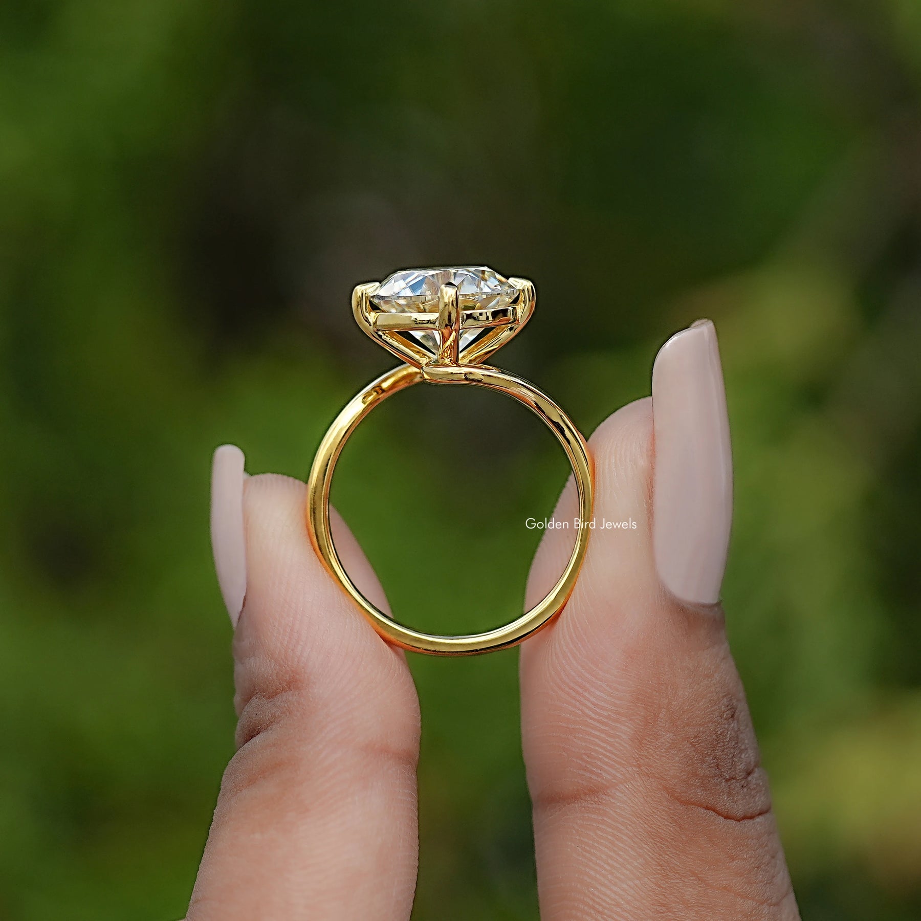 Old European Round Moissanite Bypass Ring