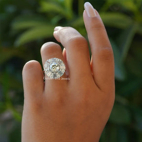 [Old European And Tapper Baguette Cut Moissanite Ring]-[Golden Bird Jewels]