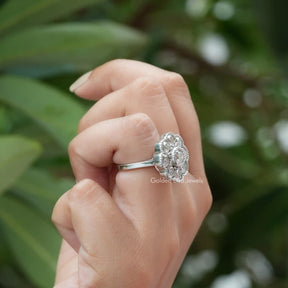 Old European Round Cut Moissanite Halo Ring