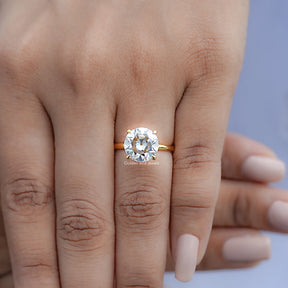 Old European Round Moissanite Solitaire Engagement Ring