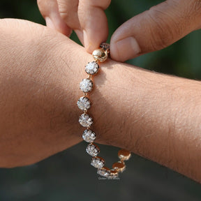 [Moissanite Round Cut Tennis Bracelet]-[Golden Bird Jewels]