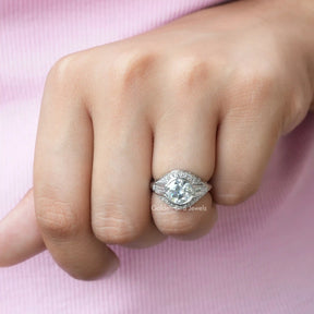 Old European Round Cut Moissanite Vintage Ring