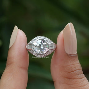 Old European Round Cut Moissanite Vintage Ring