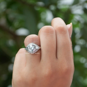 Old European Round Cut Moissanite Vintage Ring