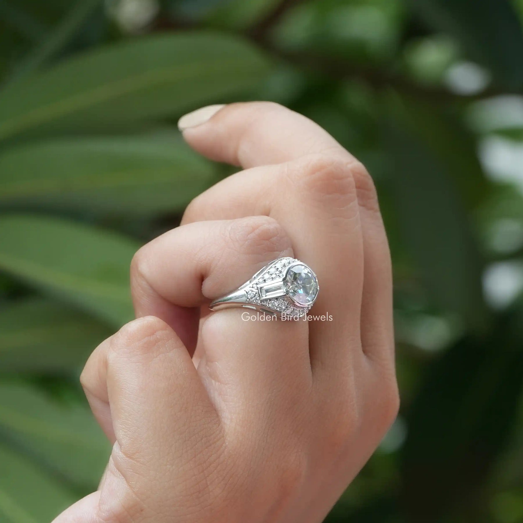 Old European Round Cut Moissanite Vintage Ring