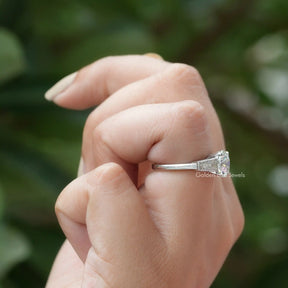 [Moissanite Old European Round Cut Engagement Ring]-[Golden Bird Jewels]