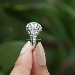 [Vintage Old European Round Cut Moissanite Ring]-[Golden Bird Jewels]