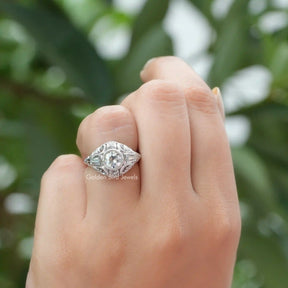 Old European Round Cut Vintage Moissanite Ring