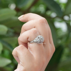 Old European Round Cut Vintage Moissanite Ring