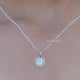 Old European Round Lab Diamond Halo Pendant