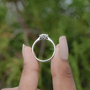 Moissanite Old European Round Accent Stone Ring