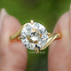 Old European Round Moissanite Bypass Ring