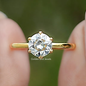 Old European Round Moissanite Engagement Ring