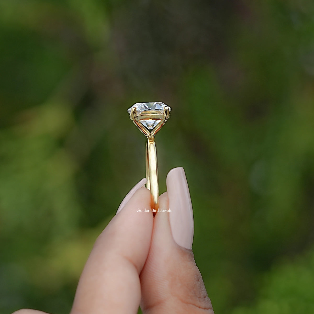 Old European Round Moissanite Solitaire Engagement Ring