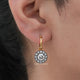 Old European Round Moissanite Halo Dangle Earrings