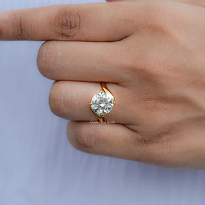 Old European Round Moissanite Bypass Ring