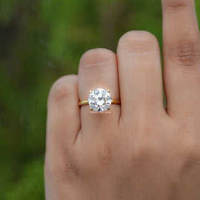 Old European Round Moissanite Solitaire Engagement Ring