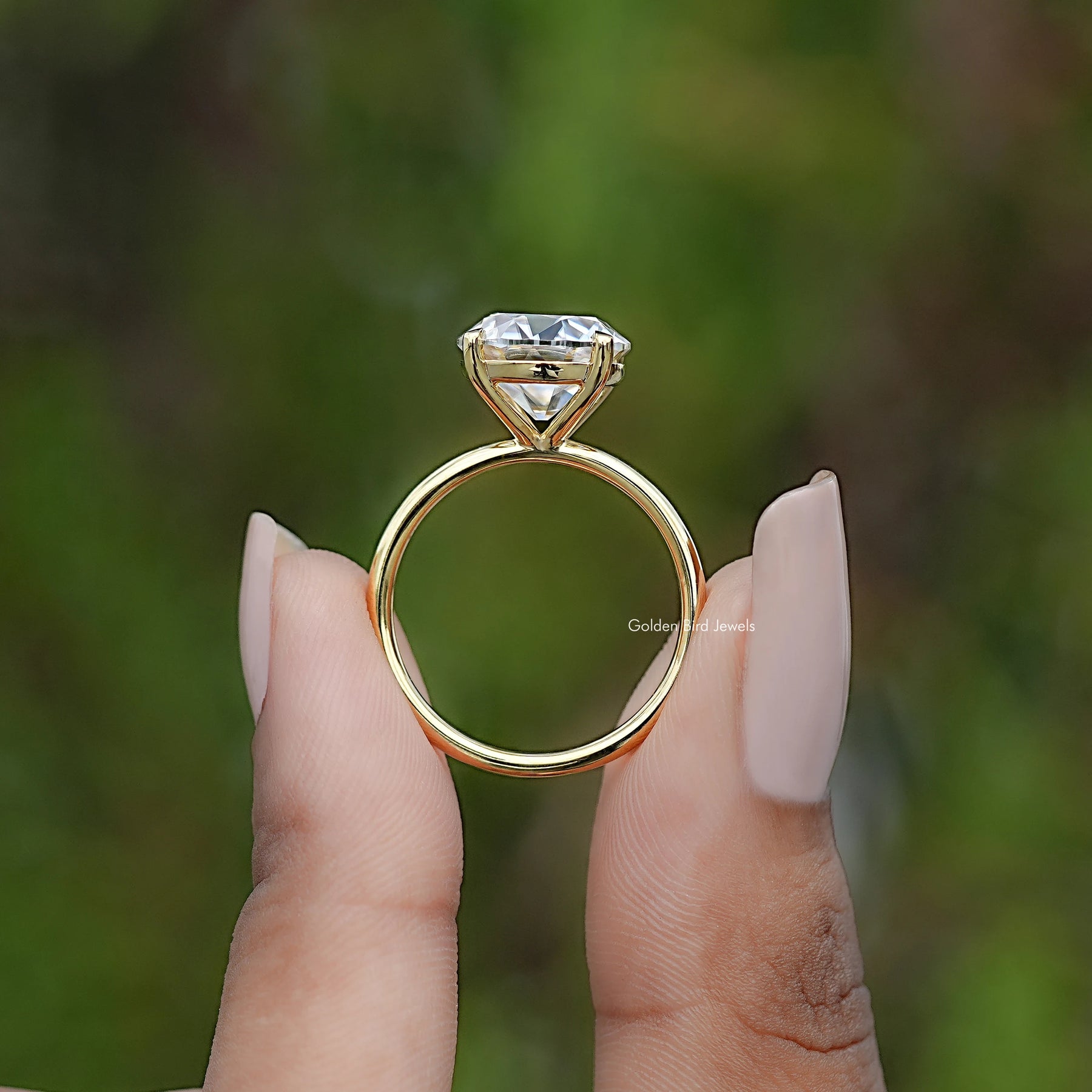 Old European Round Moissanite Solitaire Engagement Ring