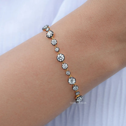 Old European Round Moissanite Tennis Bracelet