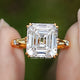 Old Mine Asscher Cut Moissanite Accent Ring