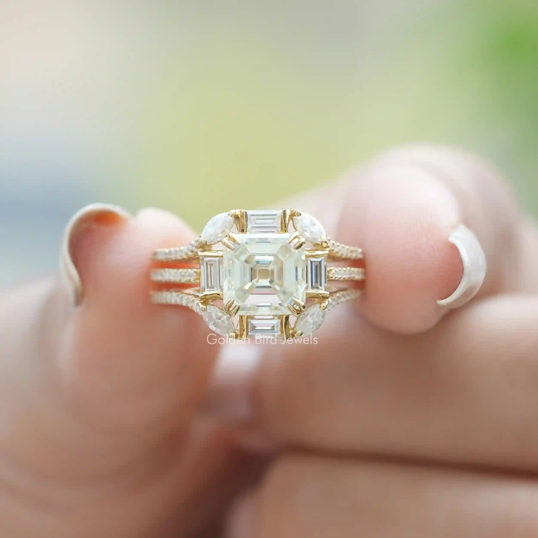 Asscher 2025 moissanite ring