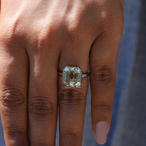 Old Mine Asscher Cut Solitaire Ring In White Gold