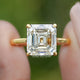 Old Mine Asscher Moissanite Engagement Ring