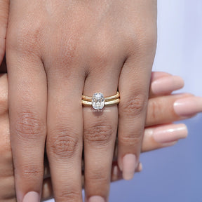 Old Mine Cushion Cut Lab Diamond Bridal Ring Set