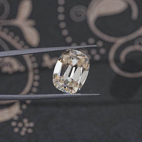 Off White Old Mine Cushion Cut Loose Moissanite