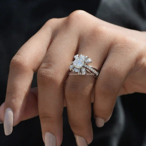 [Old Mine  Cushion Cut Moissanite Ring With VVS Clarity Moissanite]-[Golden Bird Jewels]