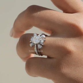 [Moissanite Old Mine Cushion Cut Vintage Style Ring]-[Golden Bird Jewels]