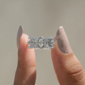 [Old Mine Cushion Cut Moissanite Engagement Ring With VVS Clarity Moissanite]-[Golden Bird Jewels]