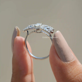 [Old Mine Cushion Cut Moissanite Ring]-[Golden Bird Jewels]