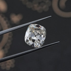 Off White Old Mine Cushion Cut Loose Moissanite