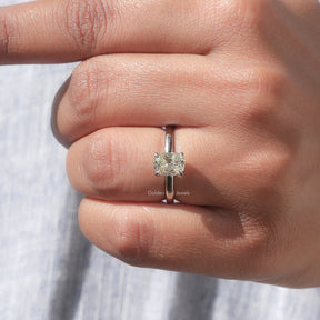 Old Mine Cushion Cut Moissanite Solitaire Ring