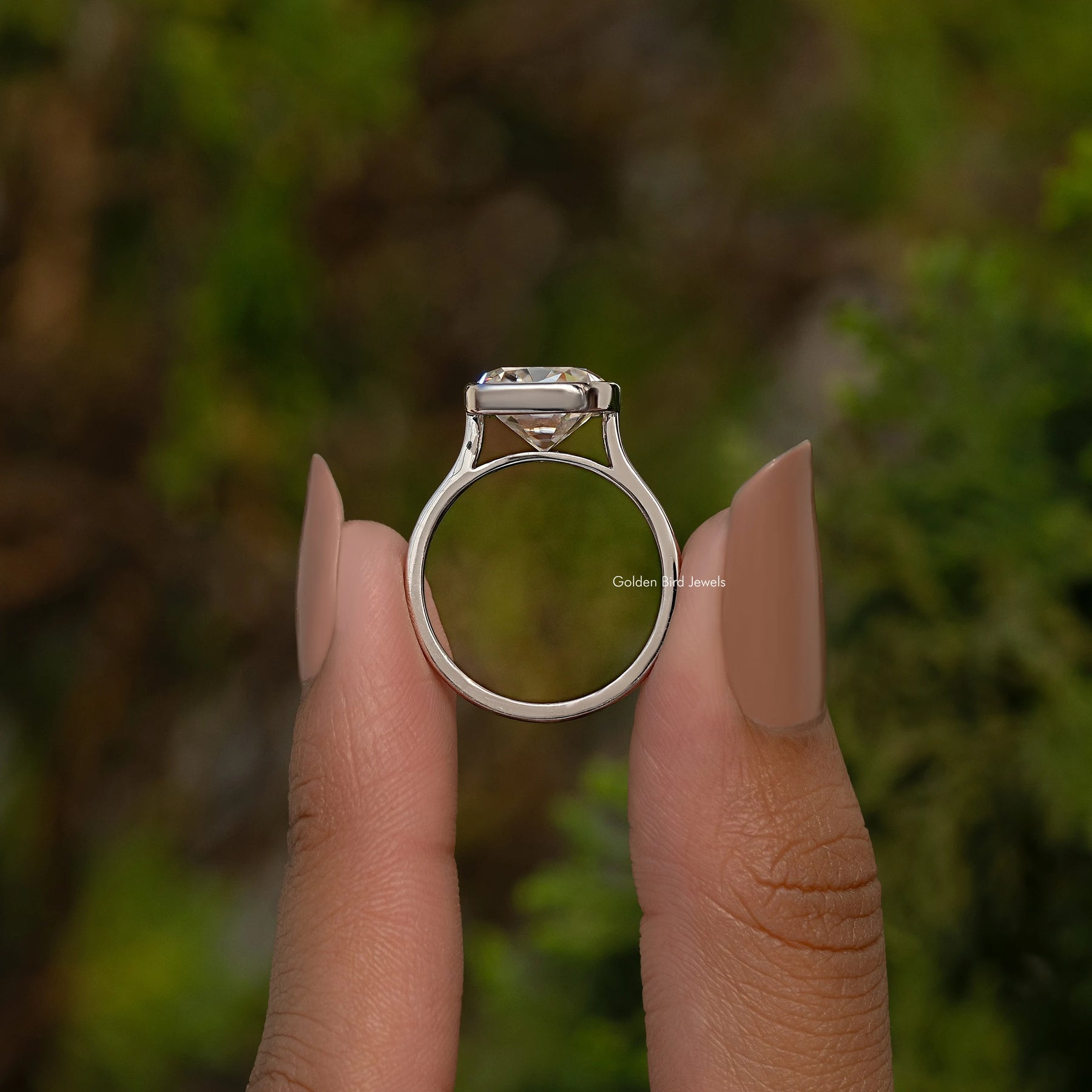Elongated Old Mine Cushion Moissanite Ring