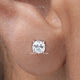 Front view of Old Mine Cushion Cut Moissanite Stud Earrings