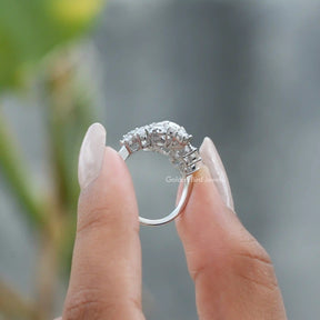 [Old Mine Cushion Cut Moissanite Vintage Engagement Ring Set In Double Prongs]-[Golden Bird Jewels]