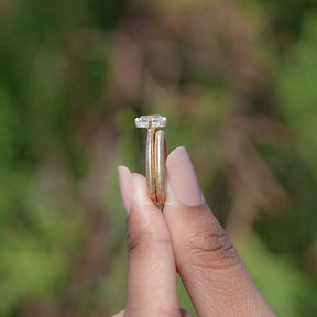 Old Mine Cushion Cut Lab Diamond Bridal Ring Set
