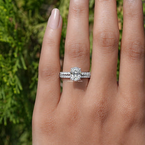 Close-Up View of A Cushion Cut Diamond Ring