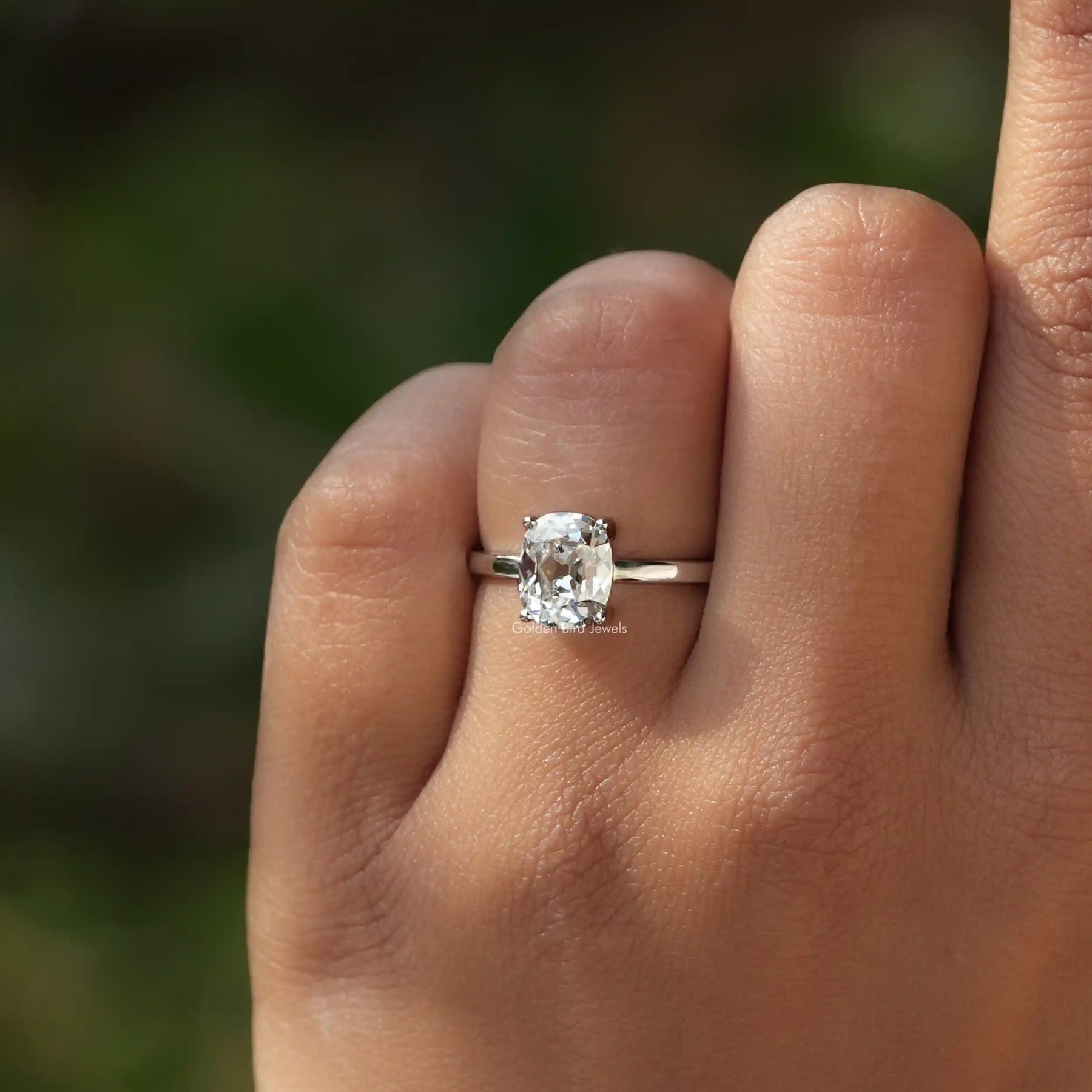 Old Mine Cushion Diamond Solitaire Ring - Main Image