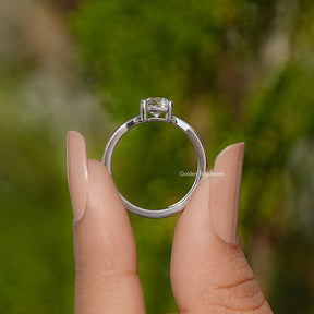 Back View Of Cushion Diamond Solitaire Ring

