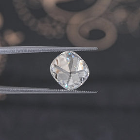 Front View Of Old Mine Cushion Cut Loose Moissanite Stone