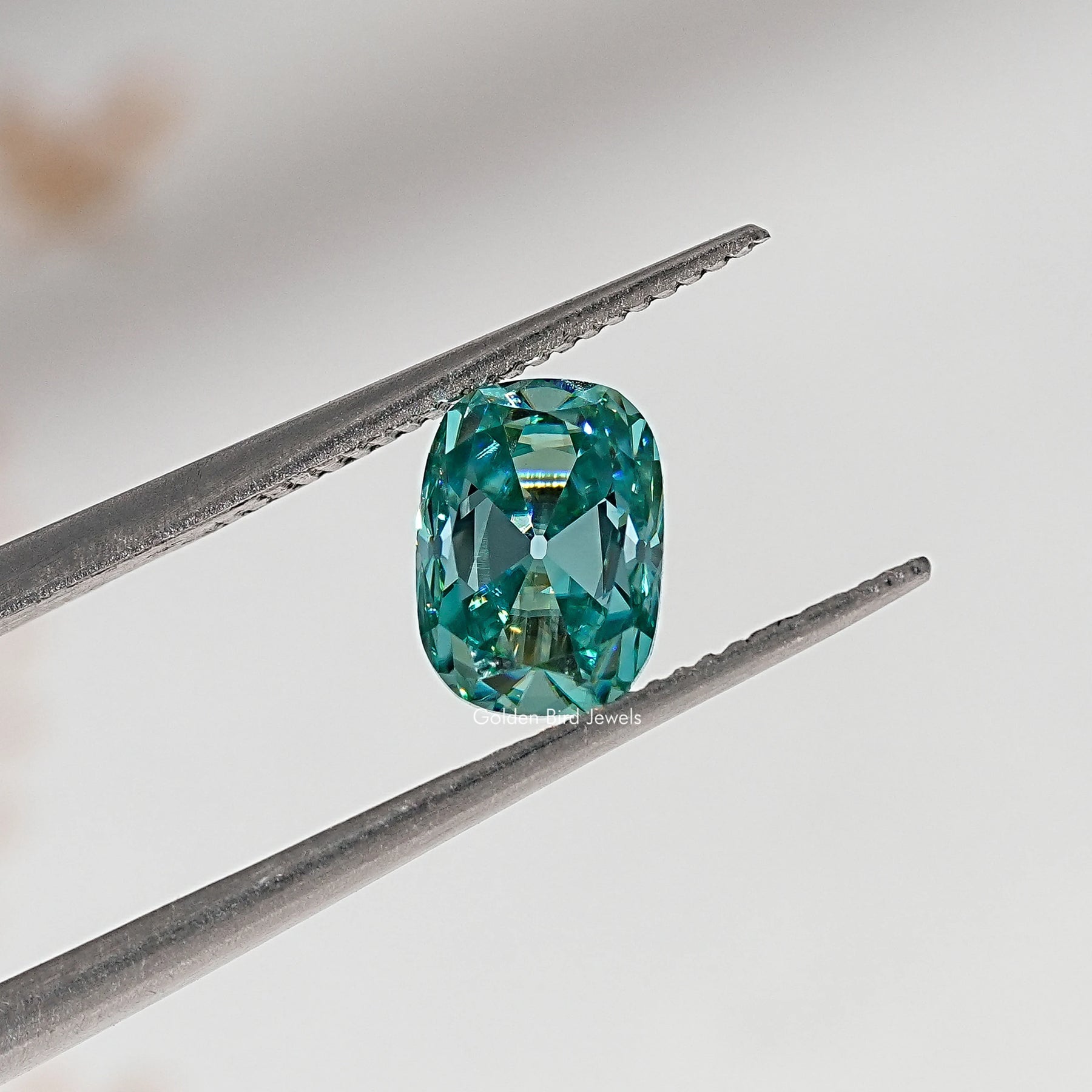 Blue Old Mine Cushion Loose Moissanite