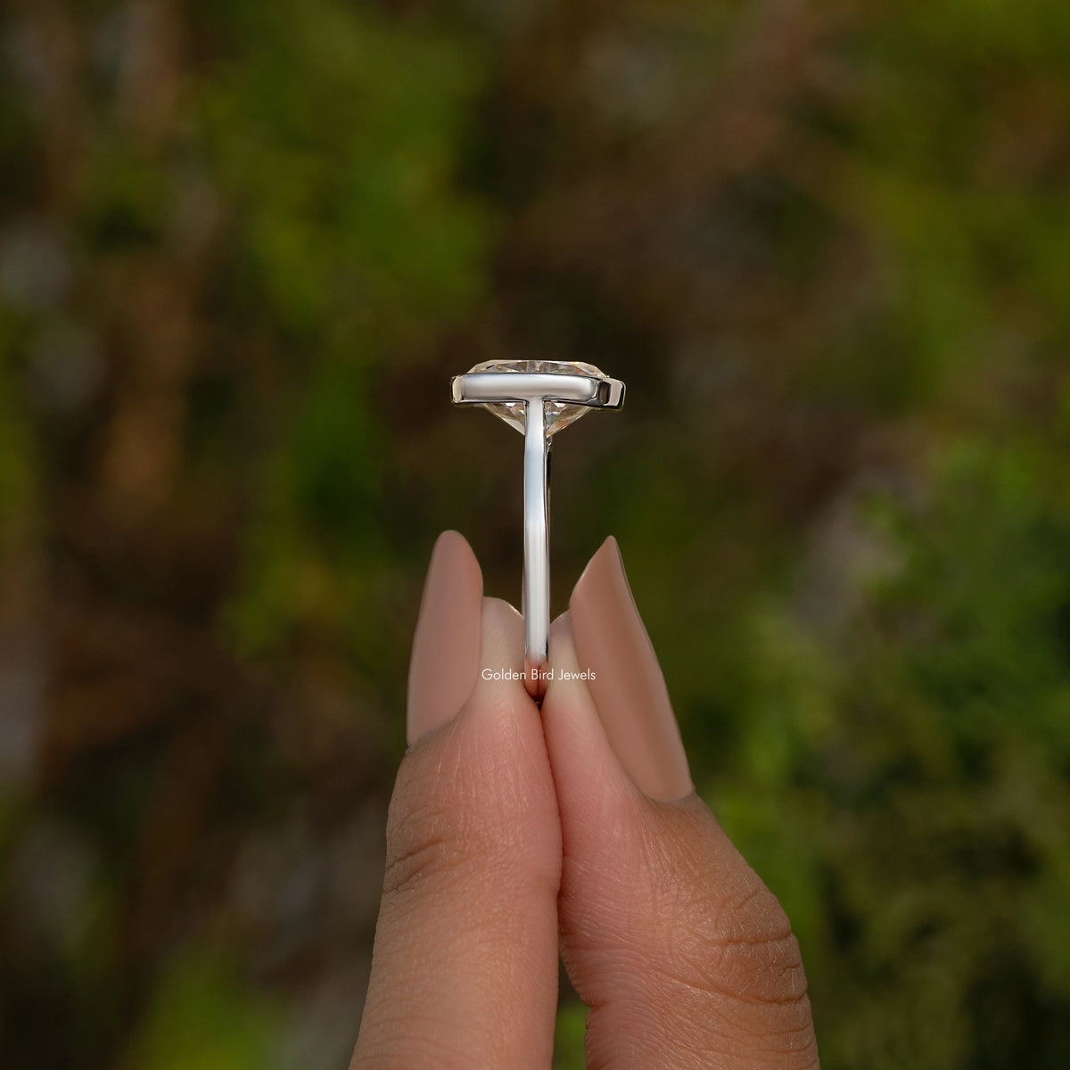 Elongated Old Mine Cushion Moissanite Ring