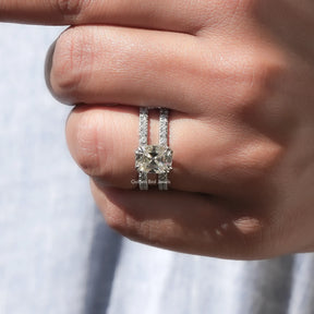Old Mine Cushion Cut Moissanite Ring In White Gold